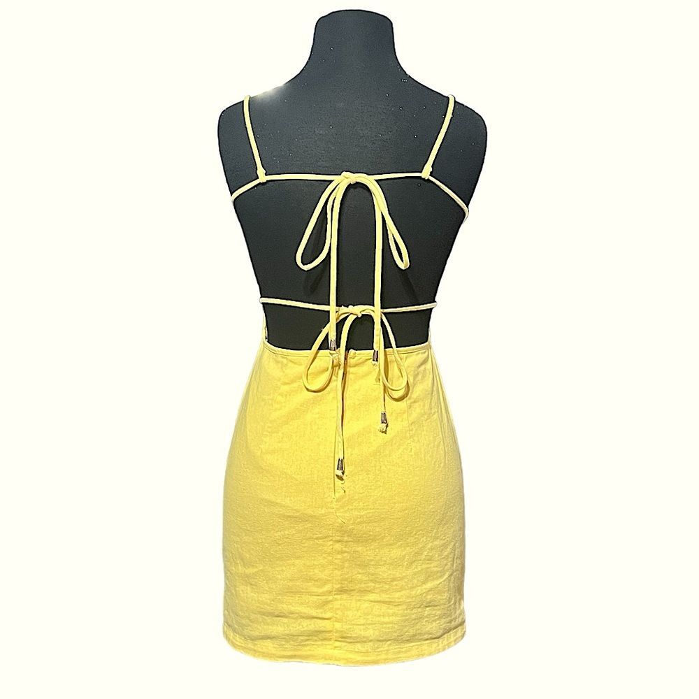 étophe studios Yellow Backless Apron Mini Dress | Women's S
